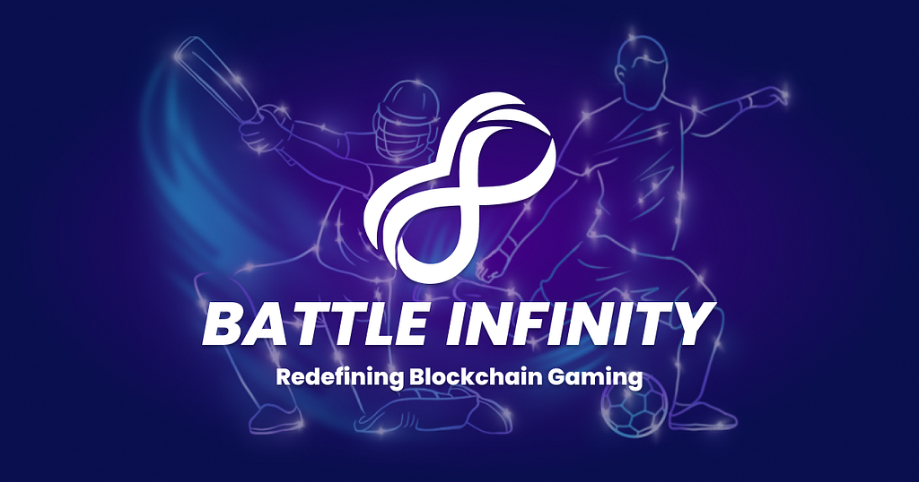 An image displaying a logo for the Battle Infinity which is a gaming platform with an NFT Collection that has metaverse utility.