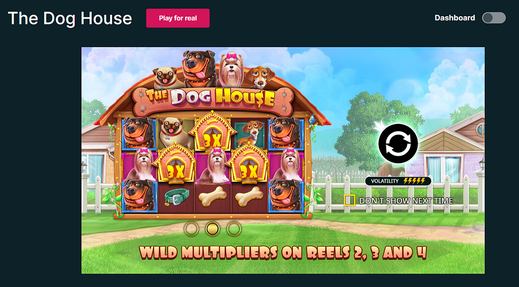 Play one of the best games at CoinGames online casino, The Dog House
