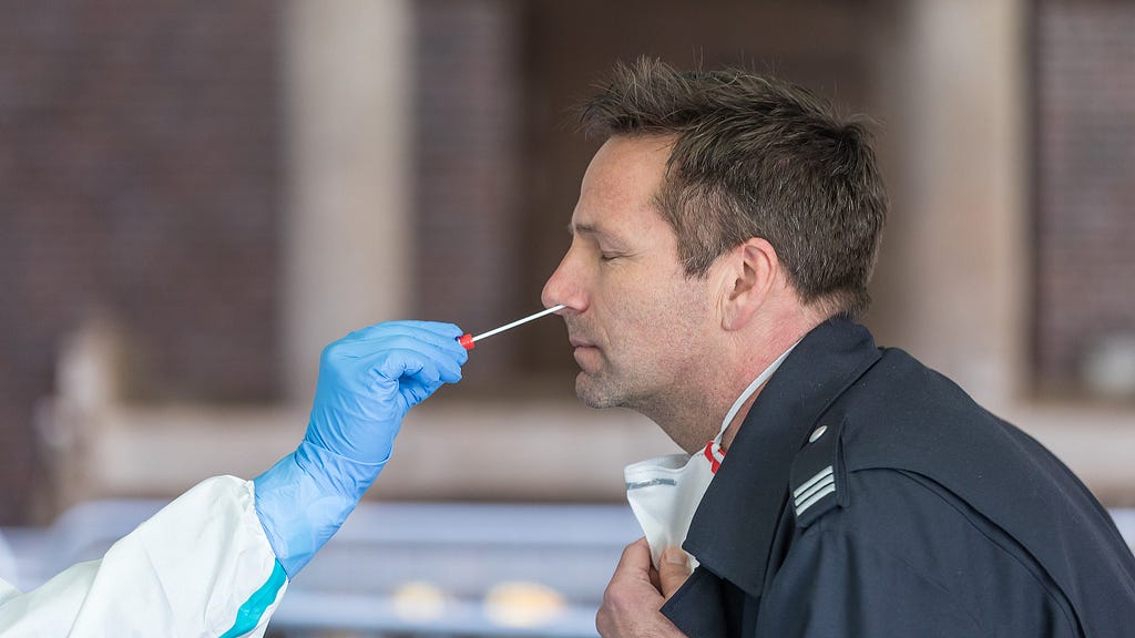 Demonstration of a nasopharyngeal swab for COVID-19 testing