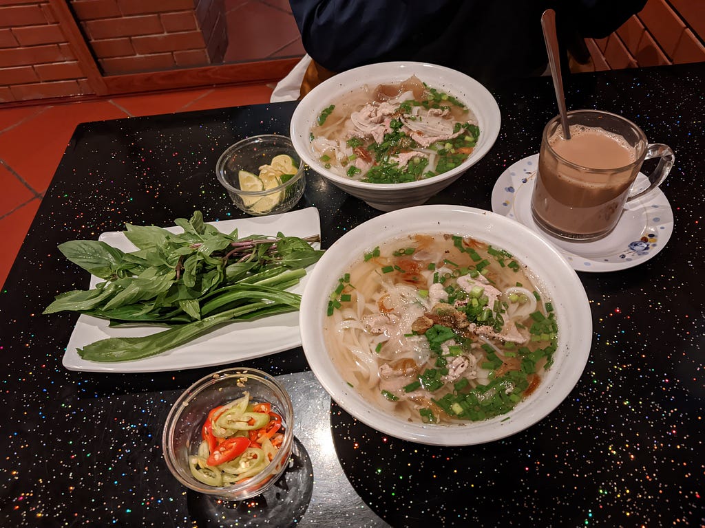 Halal pho in a halal restaurant in Ho Chi Minh City, Vietnam