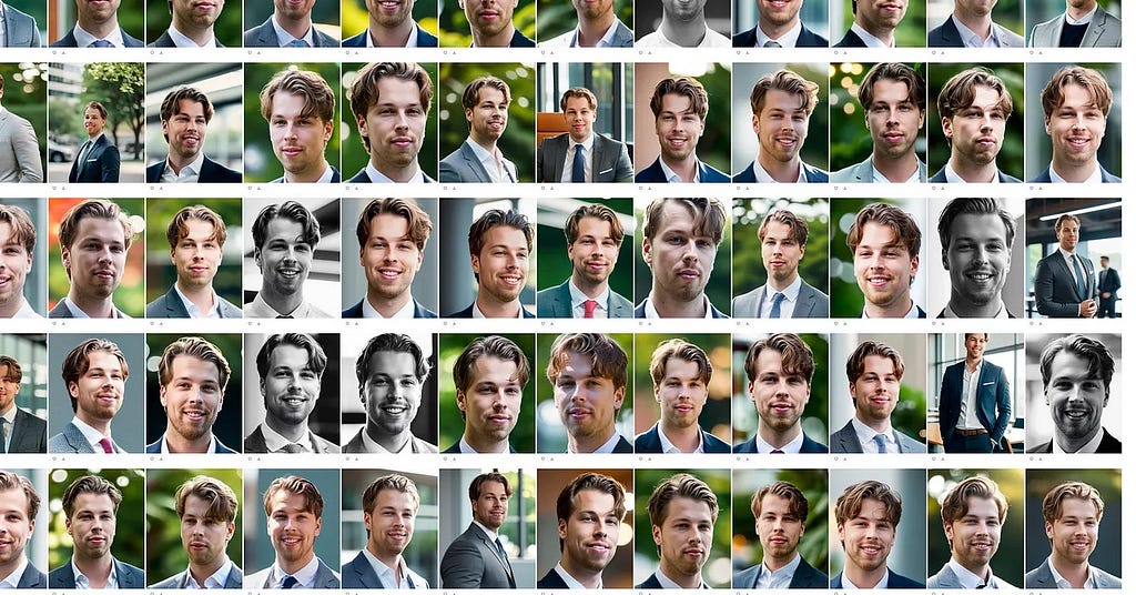 Hundreds of AI-generated realtor pictures