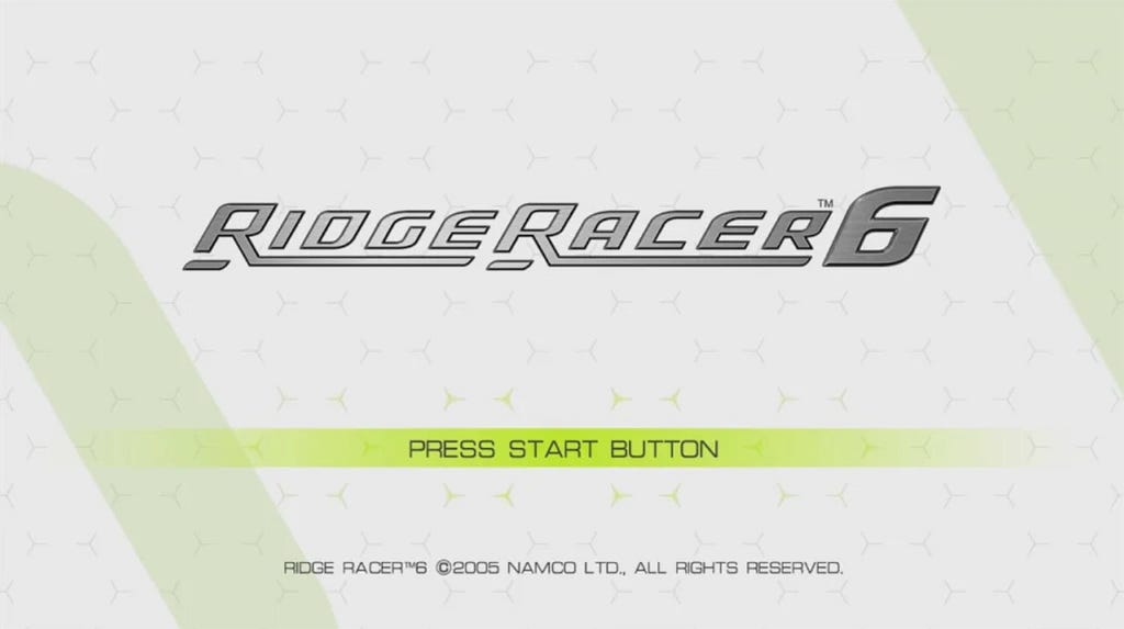 ridge racer 6 xbox 360 main menu arcade racer namco