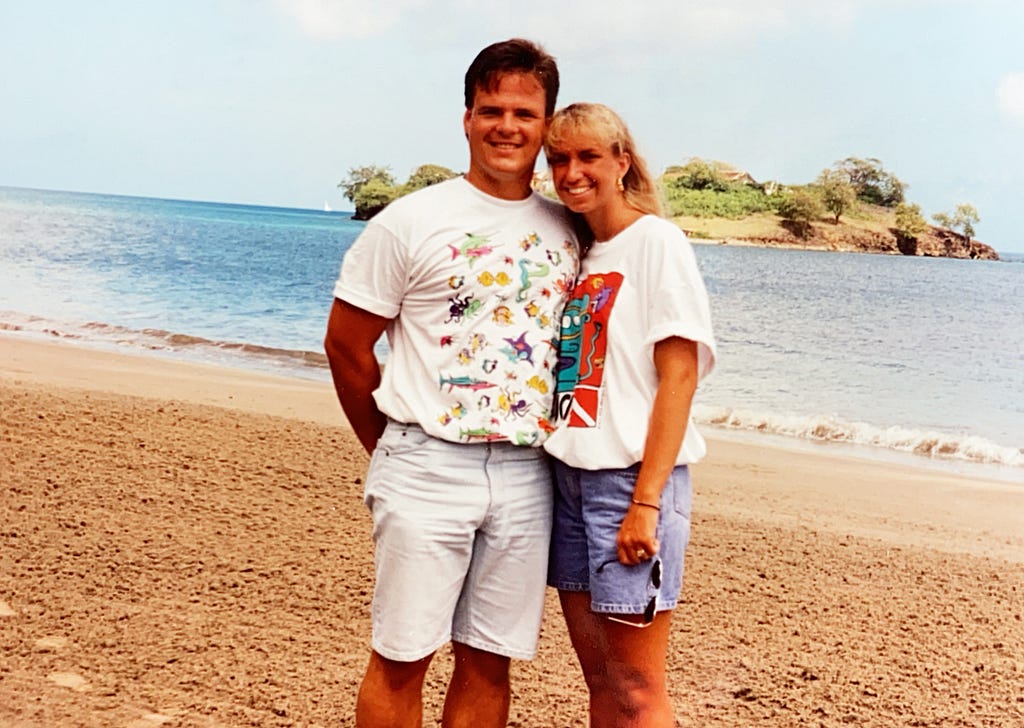 Lisa and Ronnie on a beach in St. Lucia