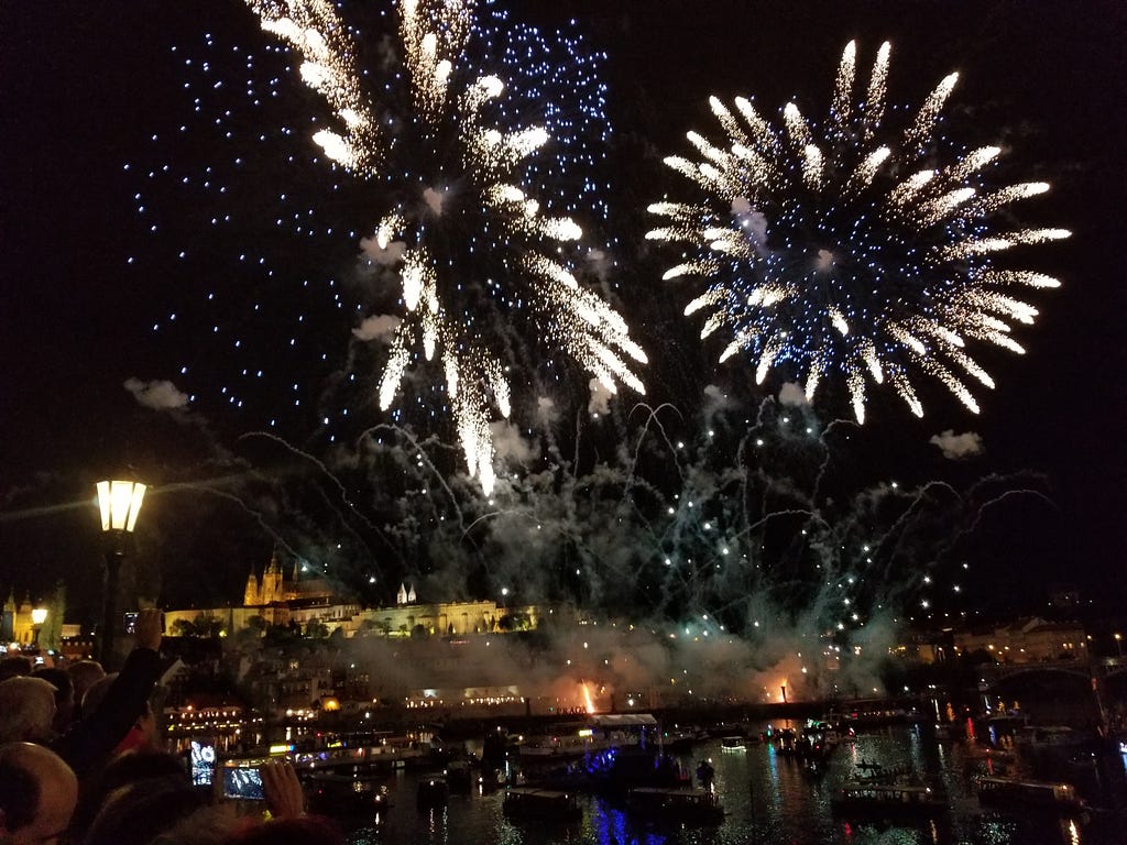 Fireworks over Prague Castle (photo © Michael Kamerick)