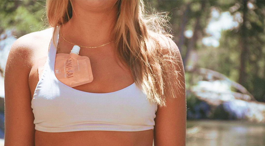 Sunscreen that fits in your sports bra perfect for running and hiking laniandkai