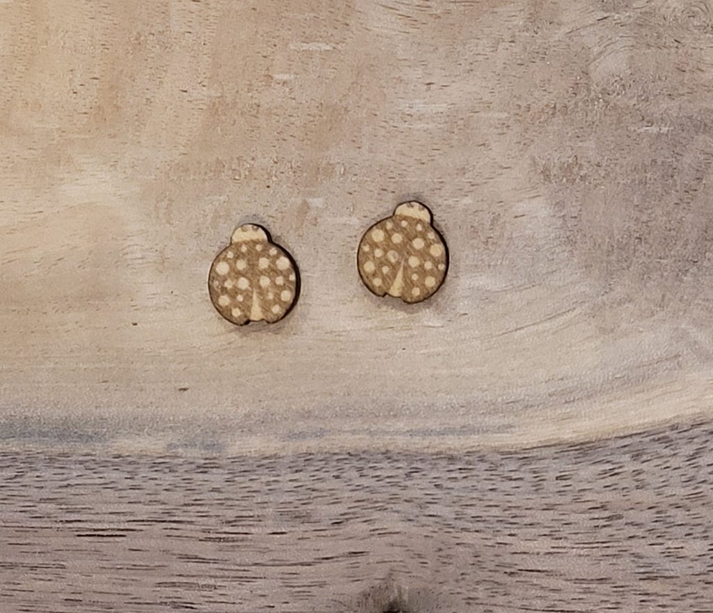 wood stud earrings