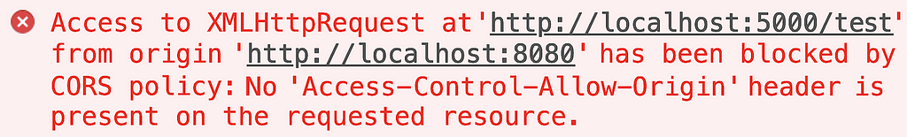 CORS Error — Request from a Different Origin is Blocked by the Browser