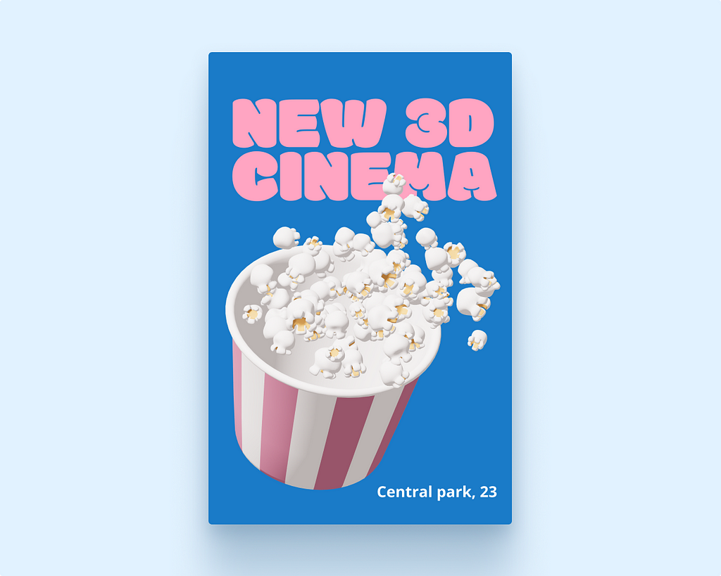 3d cinema poster created in Mega Creator