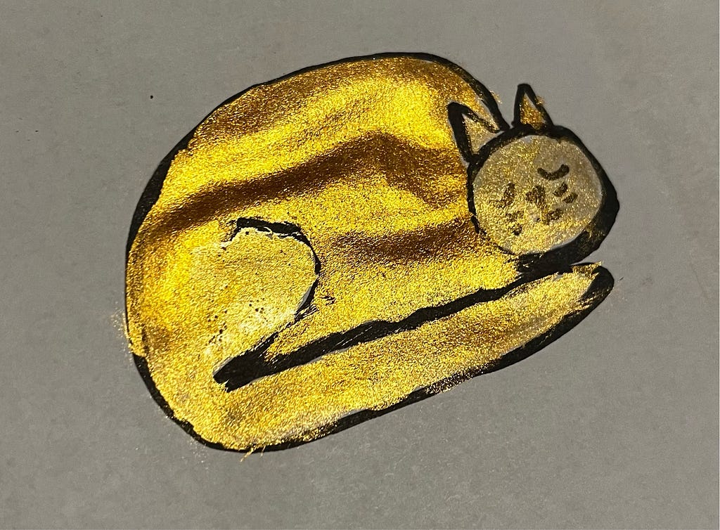 Photo of a “2” cat made with top drawer water colors