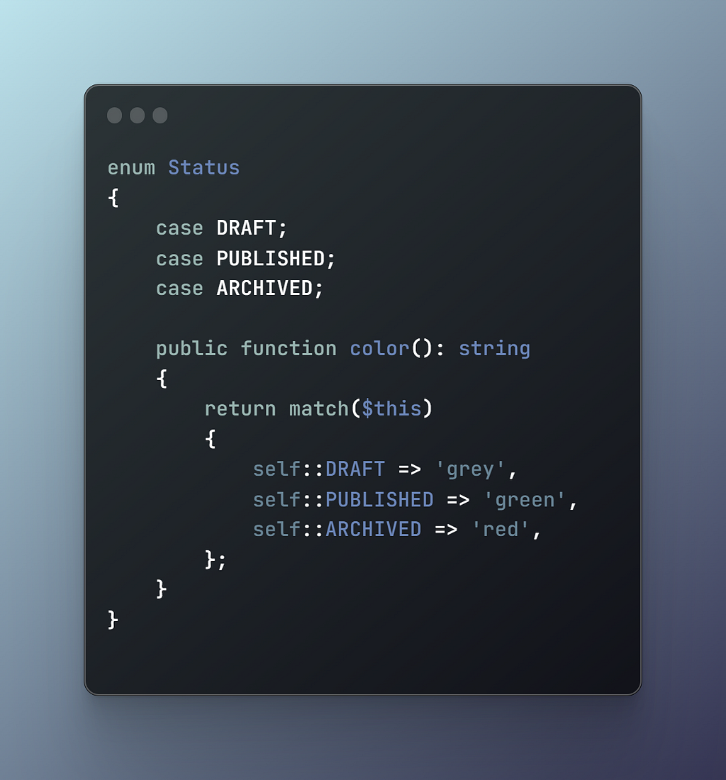 Use Enum to determine status values