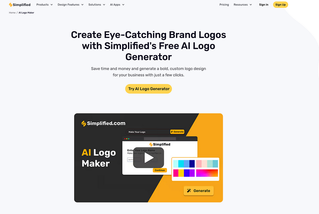 Simplified AI Logo Maker