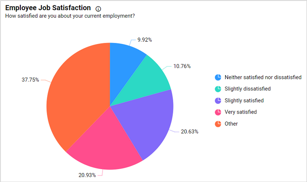 Employee job satisfaction in Stack Overflow Developer Survey 2020 dashboard