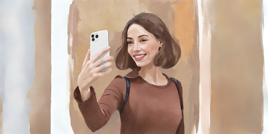 AI generated photo of a girl taking a selfie