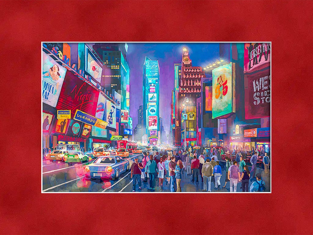 Times Square Digital  Painting by Natalia Shutkina
