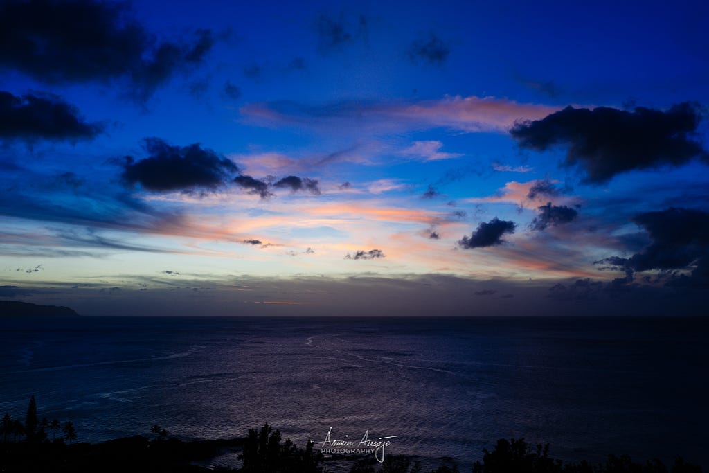 The Blue Hour overlooking Waimea Bay, Oahu