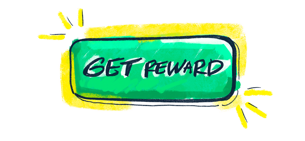 Green Get reward button
