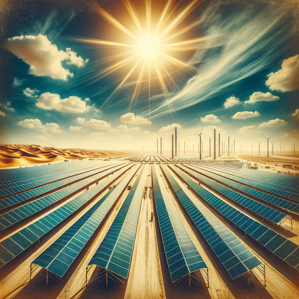 ChatGPT / DALL-E: The Al Dhafra solar power plant in the emirate Abu Dhabi