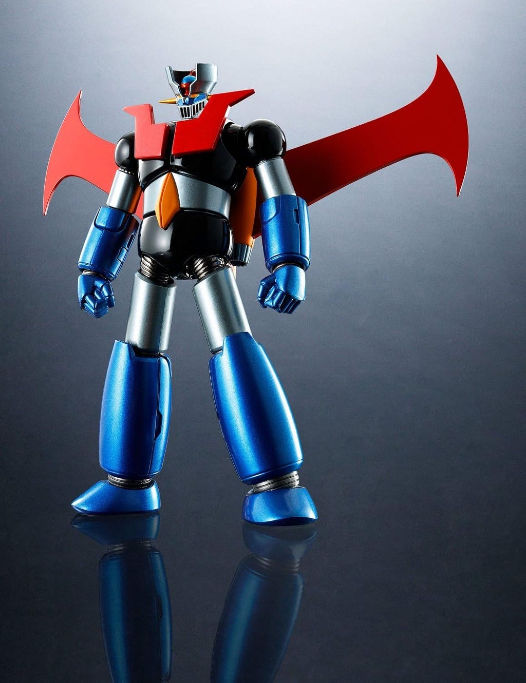Image of full Mazinger Z ‘Iron Cutter’ edition action figure posed in a relaxed stance with hands down at its sides.