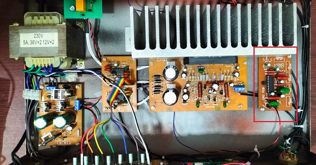 The tone controller implemented using LM1036