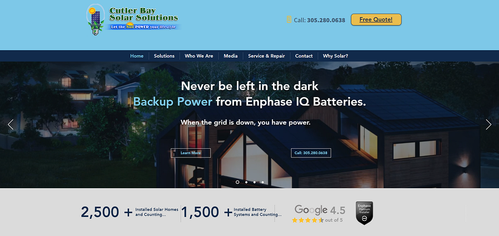 Cutler Bay Solar Solutions home page