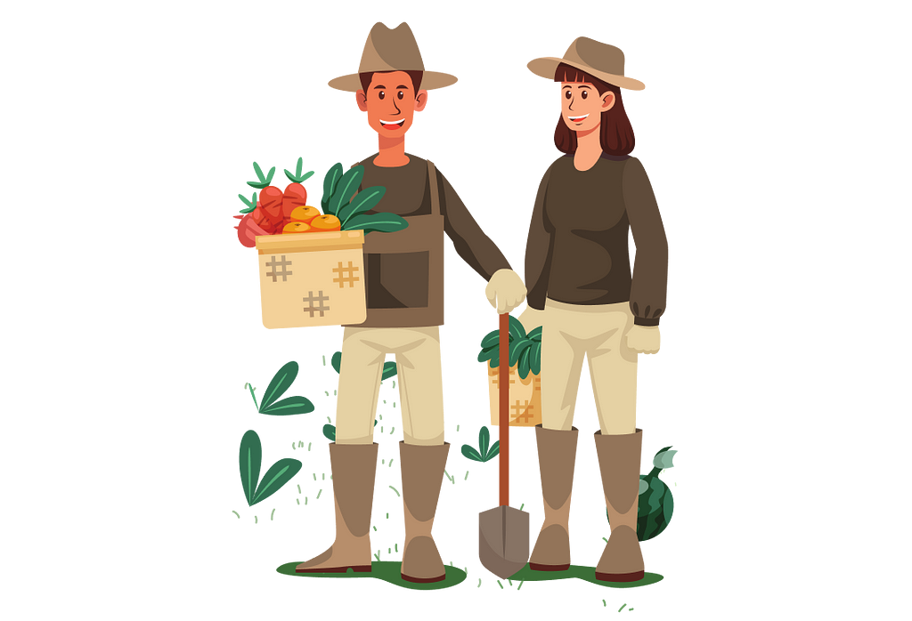 Freedom Stewards — Two farmers harvesting crops.