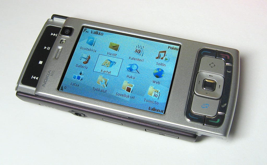 Nokia N95 phone showing its launcher