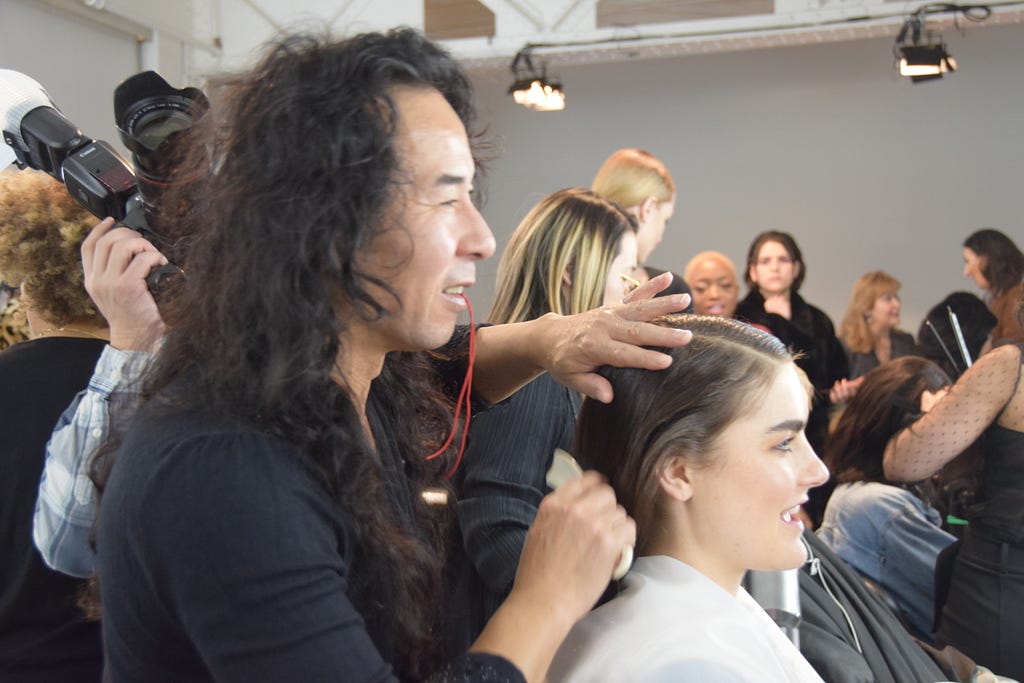 Eiji Yamane for Toka Salon and Academy and Model At Zang Toi F/W 2020 Backstage | Photo Credit Joey Wang