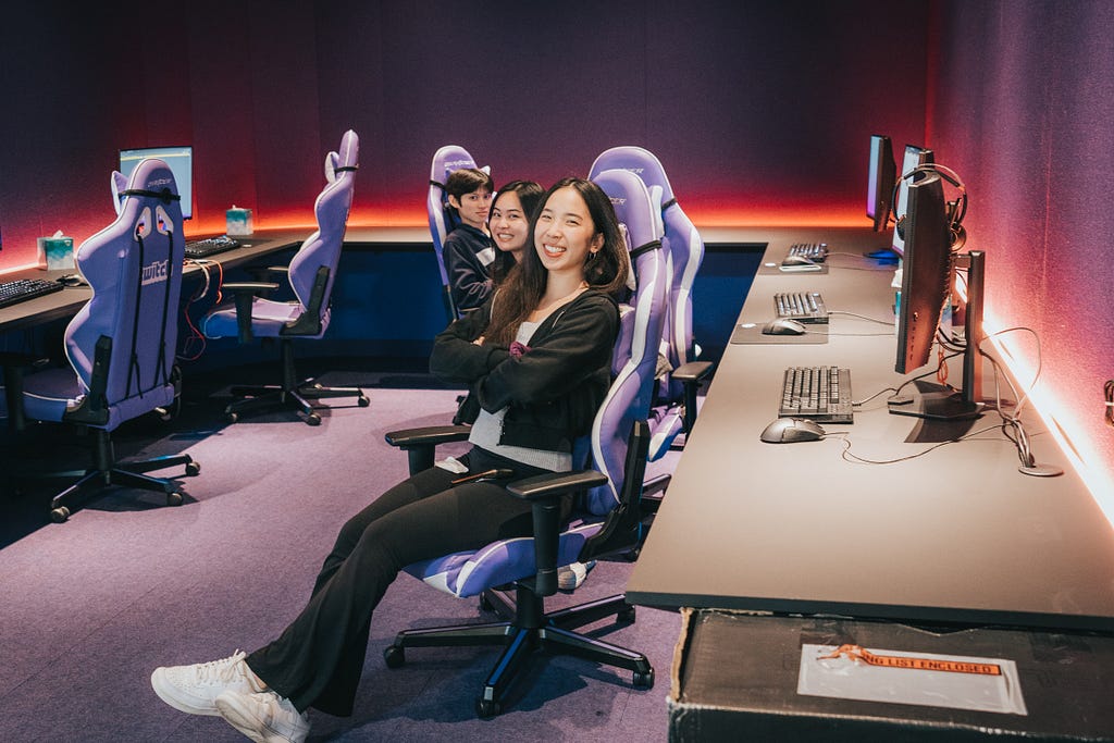 Design Co members hanging out in Twitch’s in-house game room
