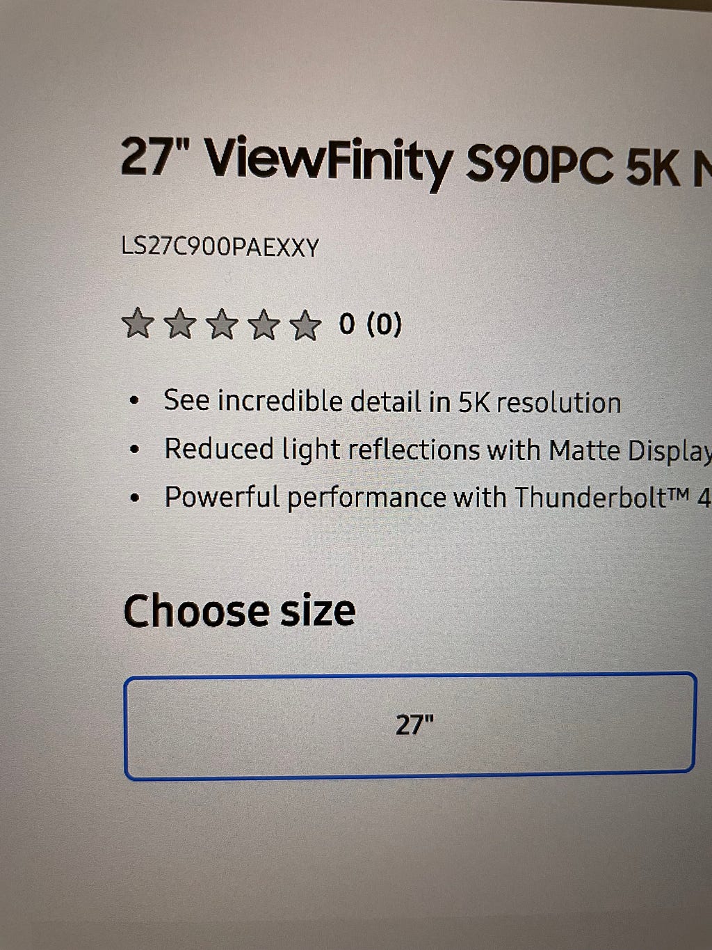 Poor text rendering of the Samsung web page for this monitor.