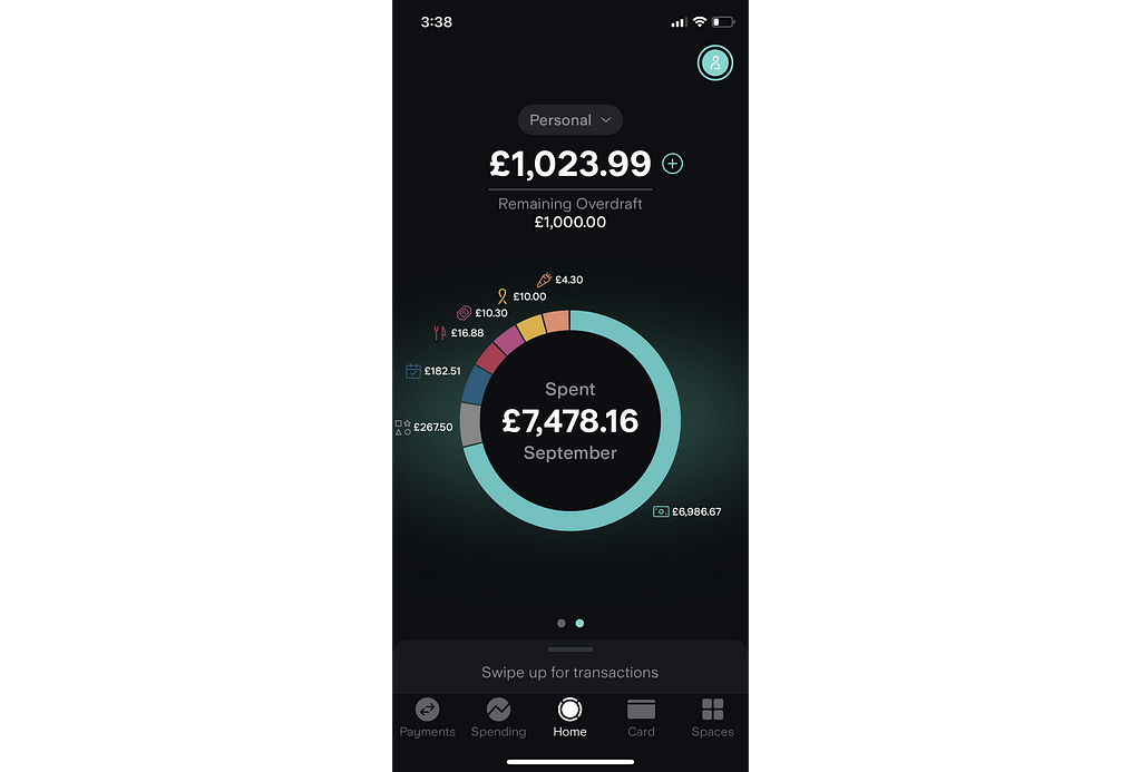 Mobile banking app for Starling Bank in the UK