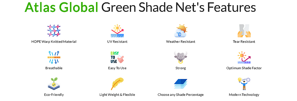 HDPE Warp Knitted Material,  UV Resistant ,Weather Resistant, Tear/ Puncture Resistant, Breathable, Easy To Use, Strong, Optimum Shade Factor, Eco-Friendly, Light Weight & Flexible, Choose any Shade Percentage, Modern Technology