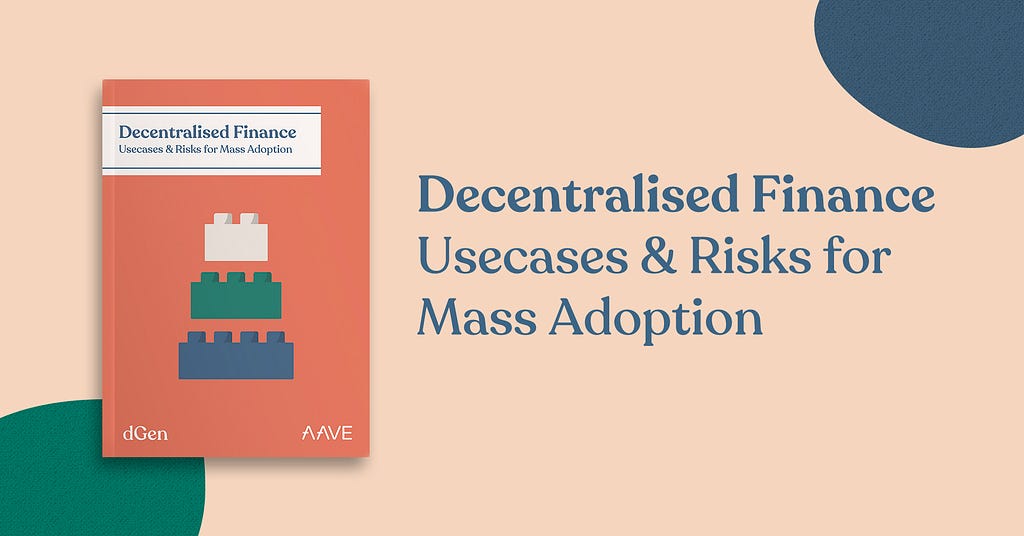 Book with Legos on the cover, titled ‘Decentralised Finance: Usecases & Risks for Mass Adoption.
