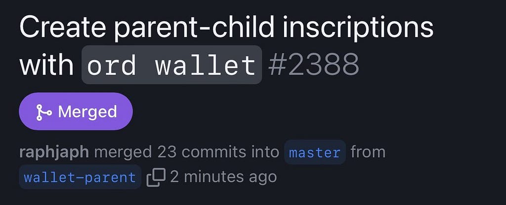 Parent-Child Github commit