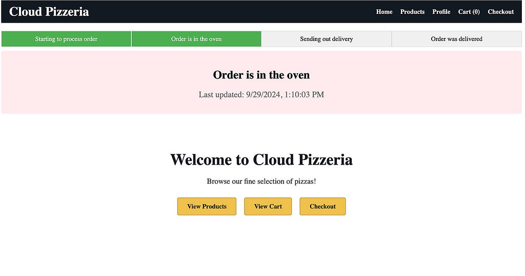 Order is in the oven