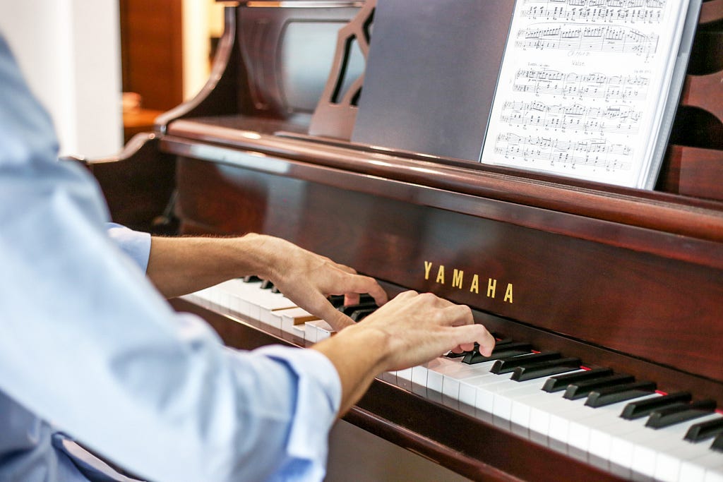 Playing a Yamaha piano at home