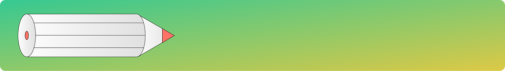 Decorative image; an illustration of a pencil on a gradient back ground of green and yellow