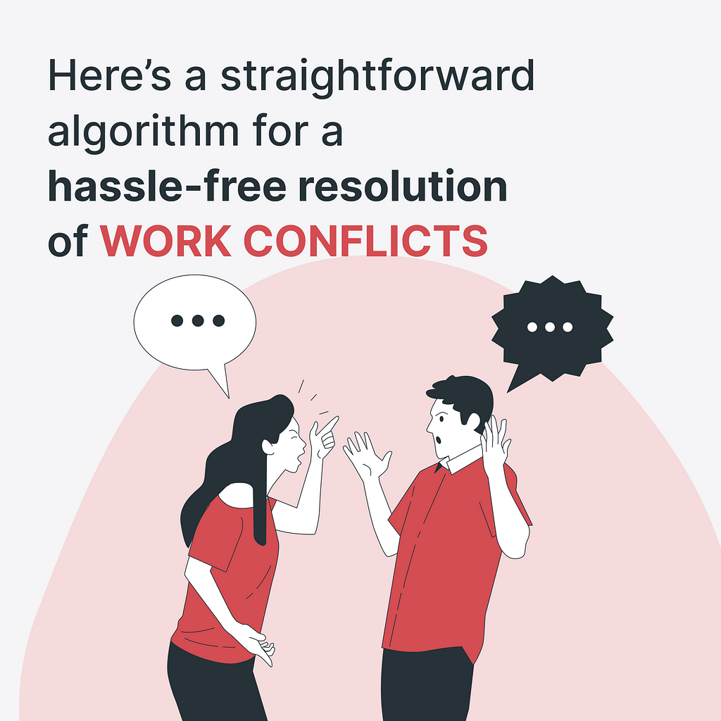 A straightforward algorithm for a hassle-free resolution of work conflicts: