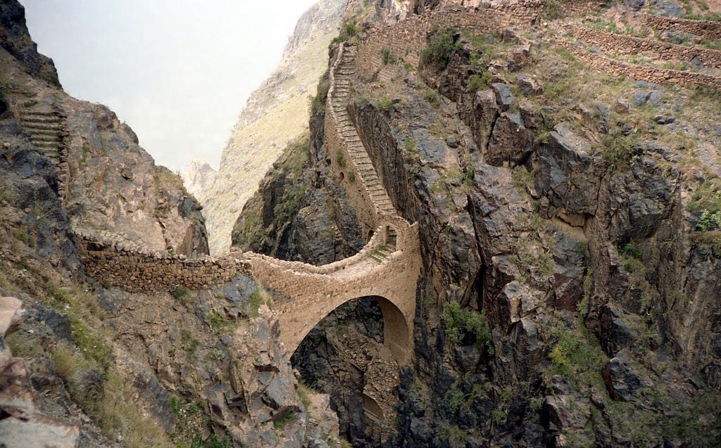 Footbridge in Shaharah, Yemen