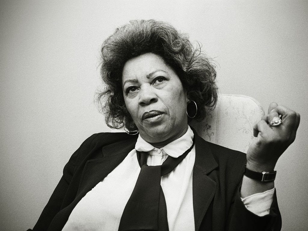 Toni Morrison wearing a suit
