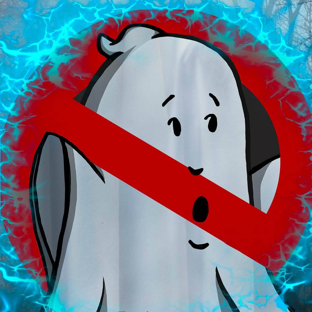 Ghost that resembles the Ghostbusters logo