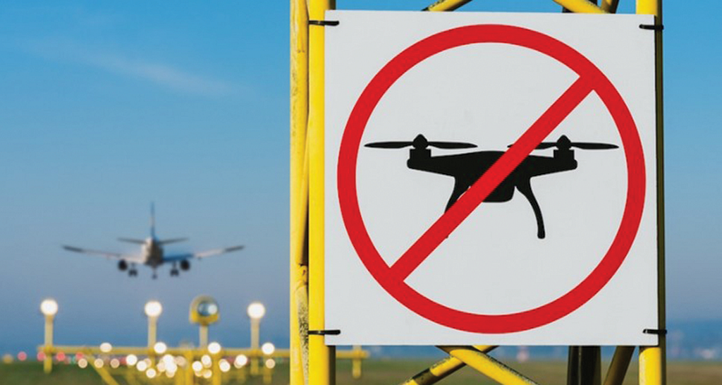 A no-drone sign.