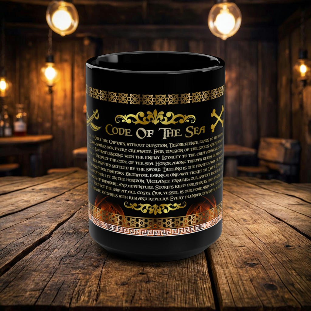 Code Of The Sea Mug is a perfect gift idea for pirates, gamers, beer, rum.. errmm and coffee enthusiasts.
