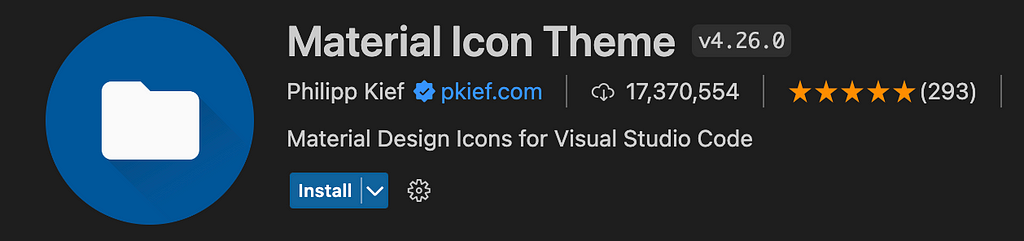 Material Icon Theme vs code extension