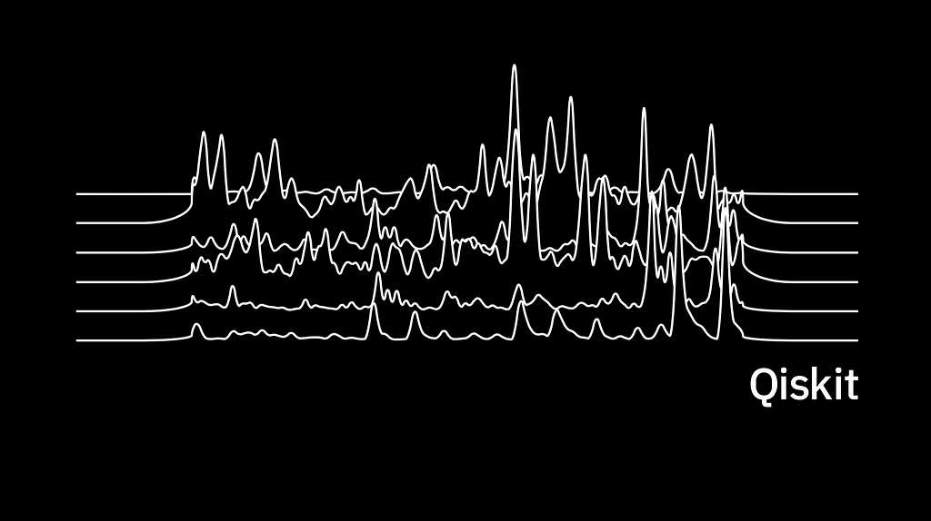 Image of data from a quantum computer styled like the Unknown Pleasures album artwork.