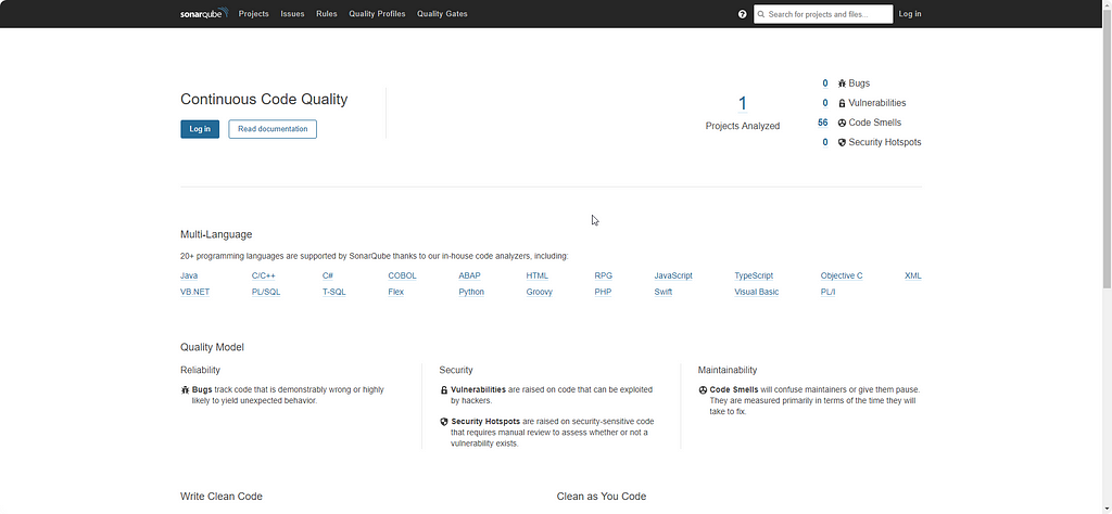 SonarQube Local Dashboard