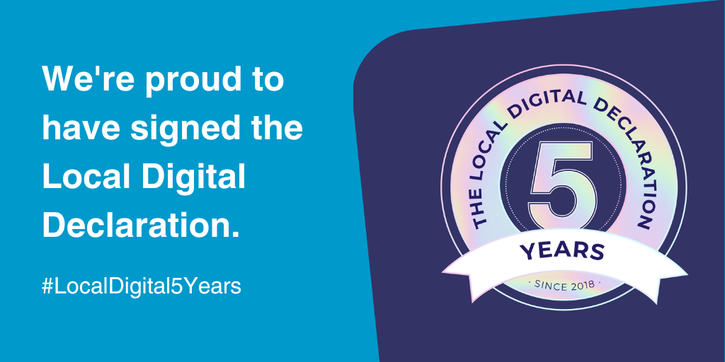 Image promoting 5 years since the launch of the Local Digital Declaration