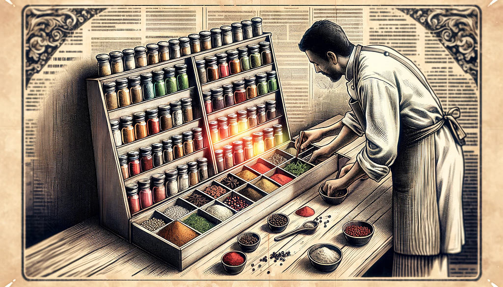 A chef or restauranteur looks over his spice rack picking out just the right culinary flavor for the job, which is symbolic of feature selection