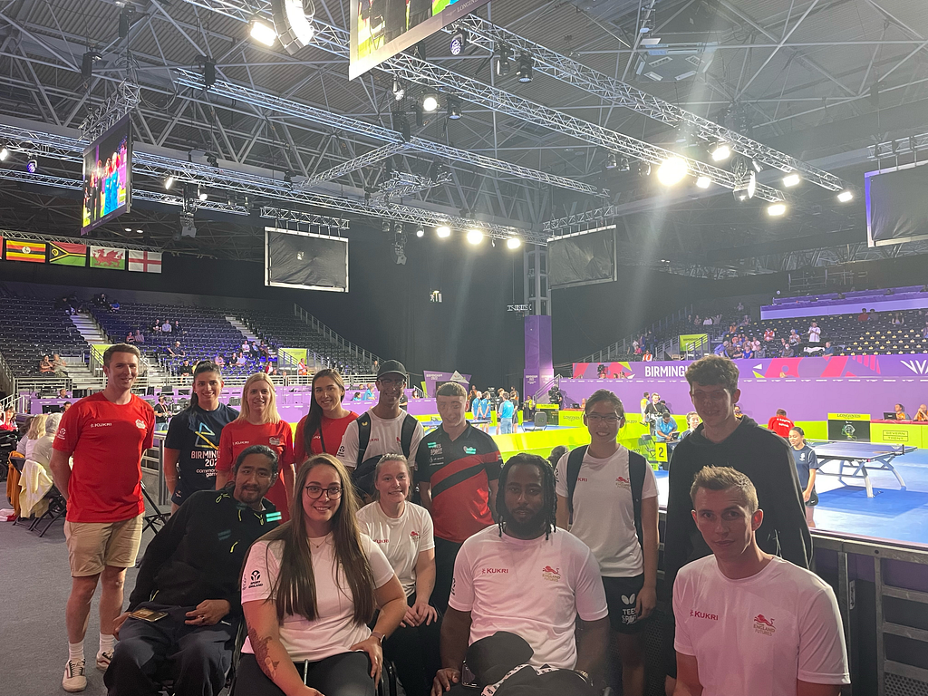 Team England Futures athletes at the para table tennis match in Birmingham 2022