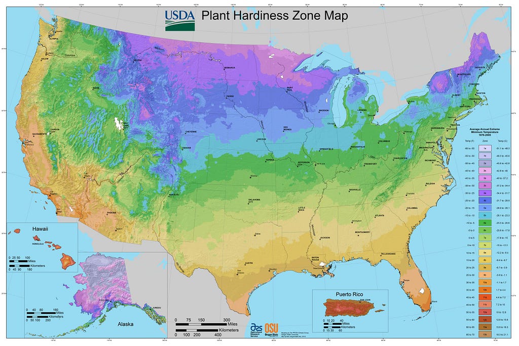 USDA Planting Zone Map