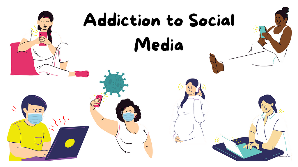 A picture representing social media as an addiction and how social media affects mental health